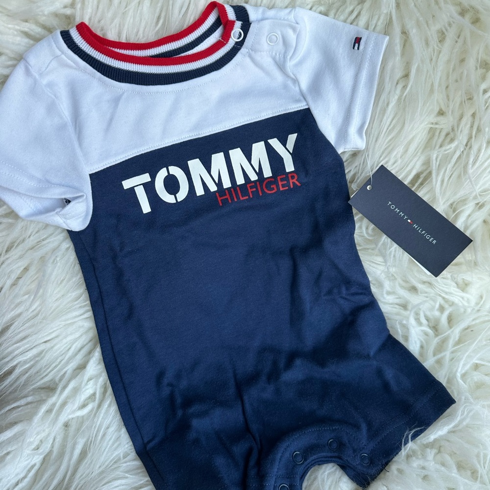 Tommy Hilfiger Baby Onesie - White and Navy